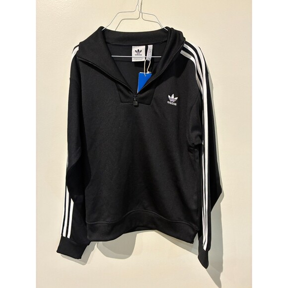 NWT Adidas Funnel Neck Track Top Mens Black - Men's XS - Picture 1 of 7